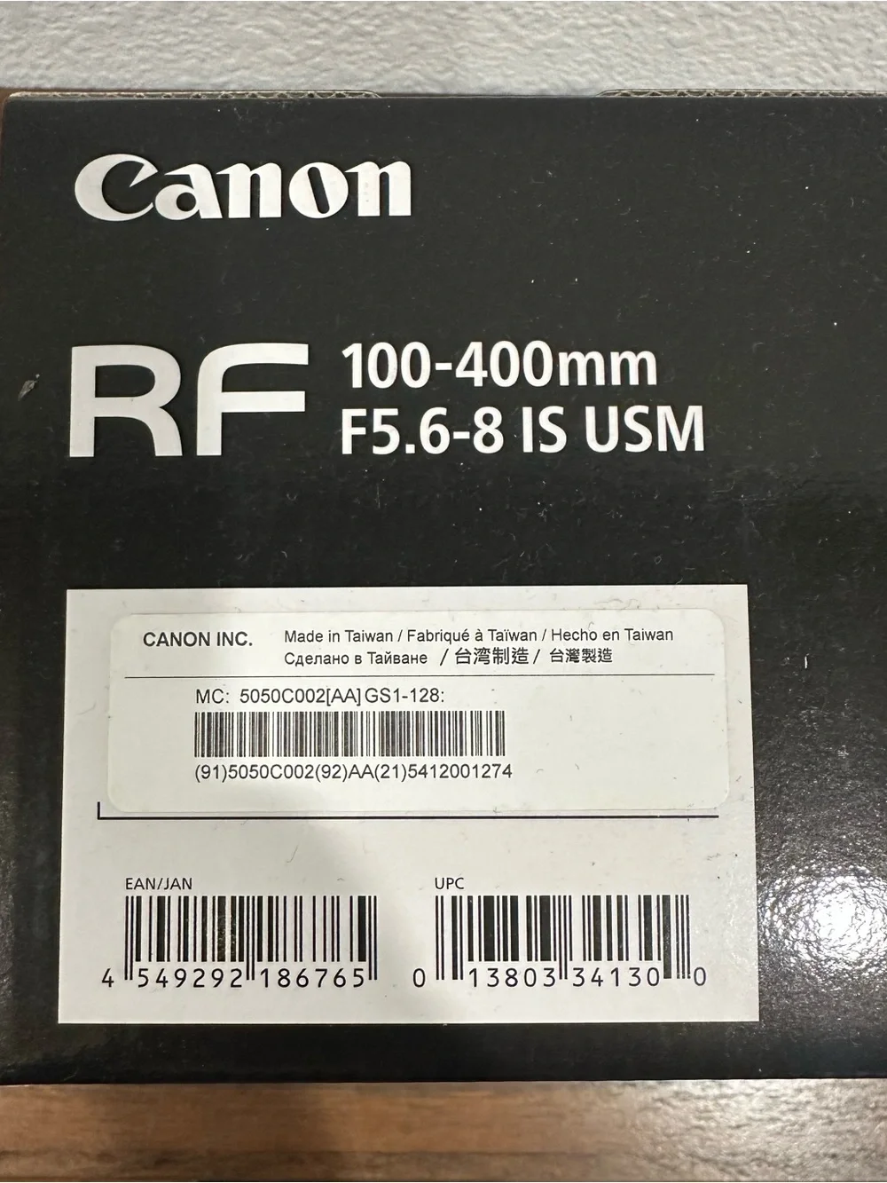 Canon RF100-400mm F5.6-8 is USM Telephoto Lens, Black
